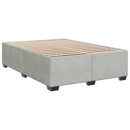 Box Spring Bed with Mattress Light Grey 140x190 cm Velvet