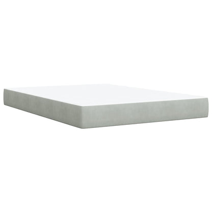 Box Spring Bed with Mattress Light Grey 140x190 cm Velvet