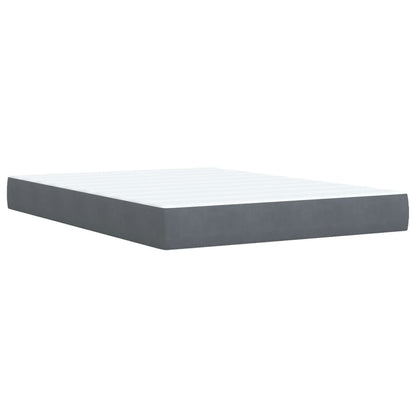 Box Spring Bed with Mattress Dark Grey 140x190 cm Velvet
