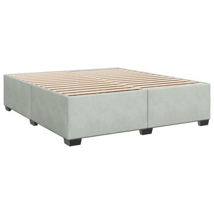 Box Spring Bed with Mattress Light Grey 200x200 cm Velvet