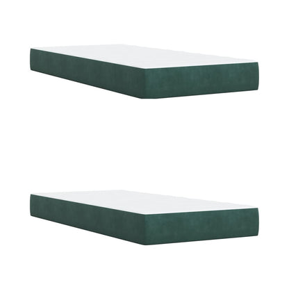 Box Spring Bed with Mattress Dark Green 200x200 cm Velvet