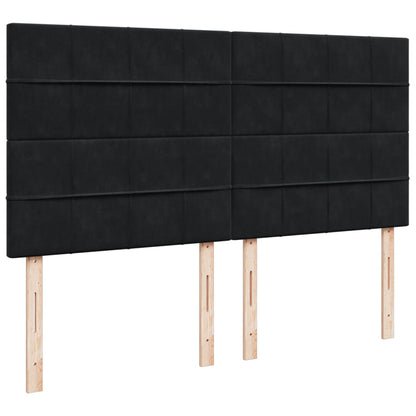 Box Spring Bed with Mattress Black 200x200 cm Velvet