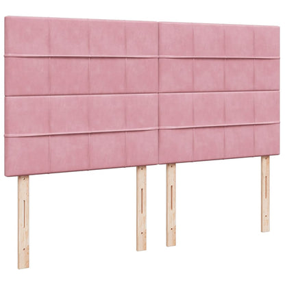 Box Spring Bed with Mattress Pink 200x200 cm Velvet