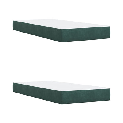 Box Spring Bed with Mattress Dark Green 200x200 cm Velvet