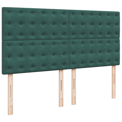 Box Spring Bed with Mattress Dark Green 200x200 cm Velvet