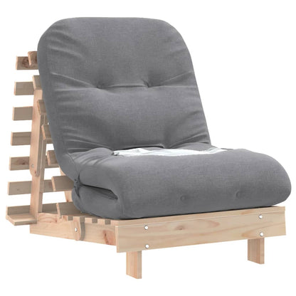 Futon Sofa Bed with Mattress 70x206x11 cm Solid Wood Pine