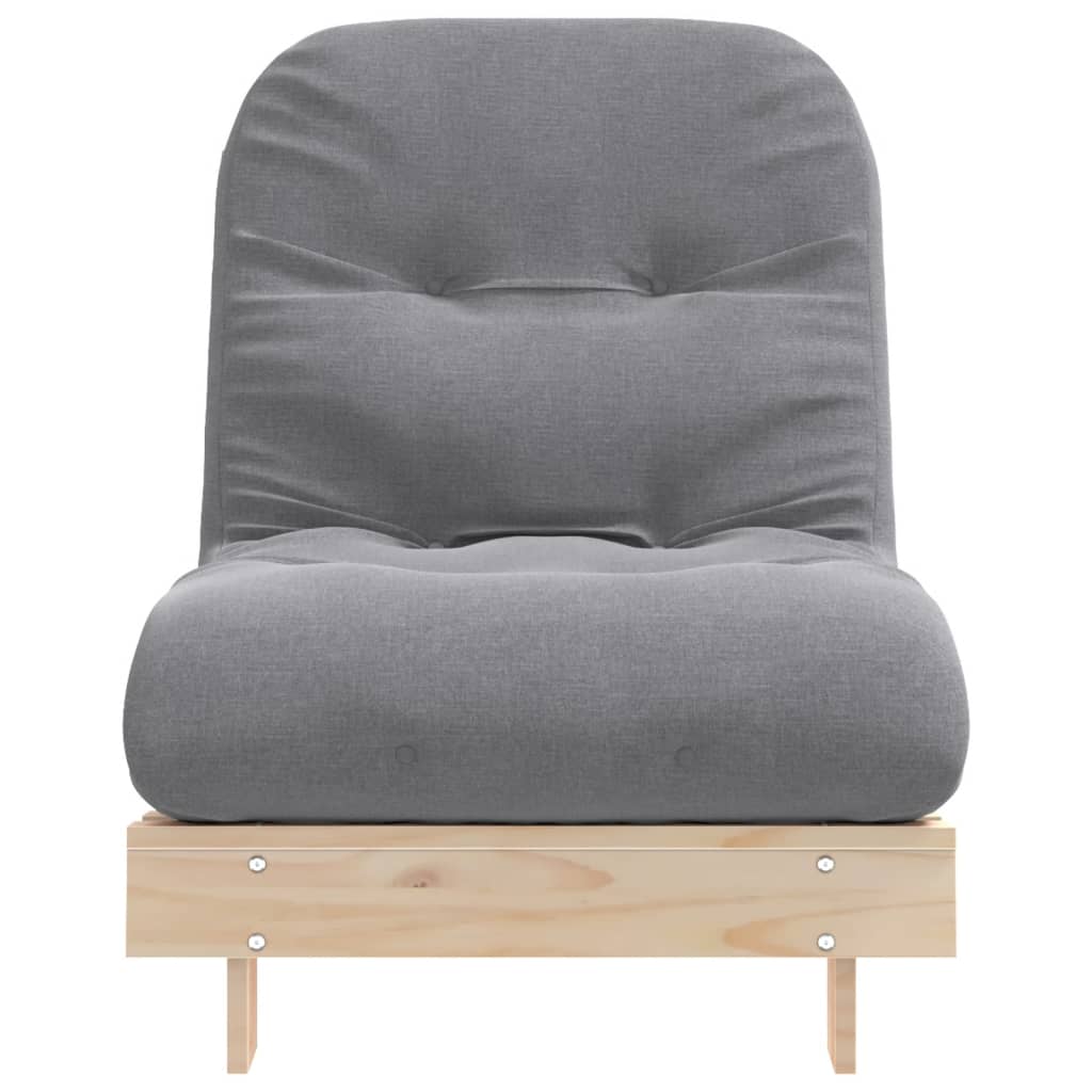 Futon Sofa Bed with Mattress 70x206x11 cm Solid Wood Pine