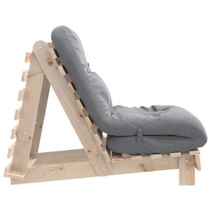 Futon Sofa Bed with Mattress 70x206x11 cm Solid Wood Pine