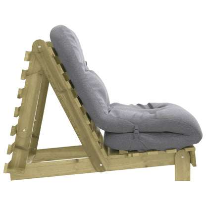 Futon Sofa Bed with Mattress 70x206x11 cm Impregnated Wood Pine