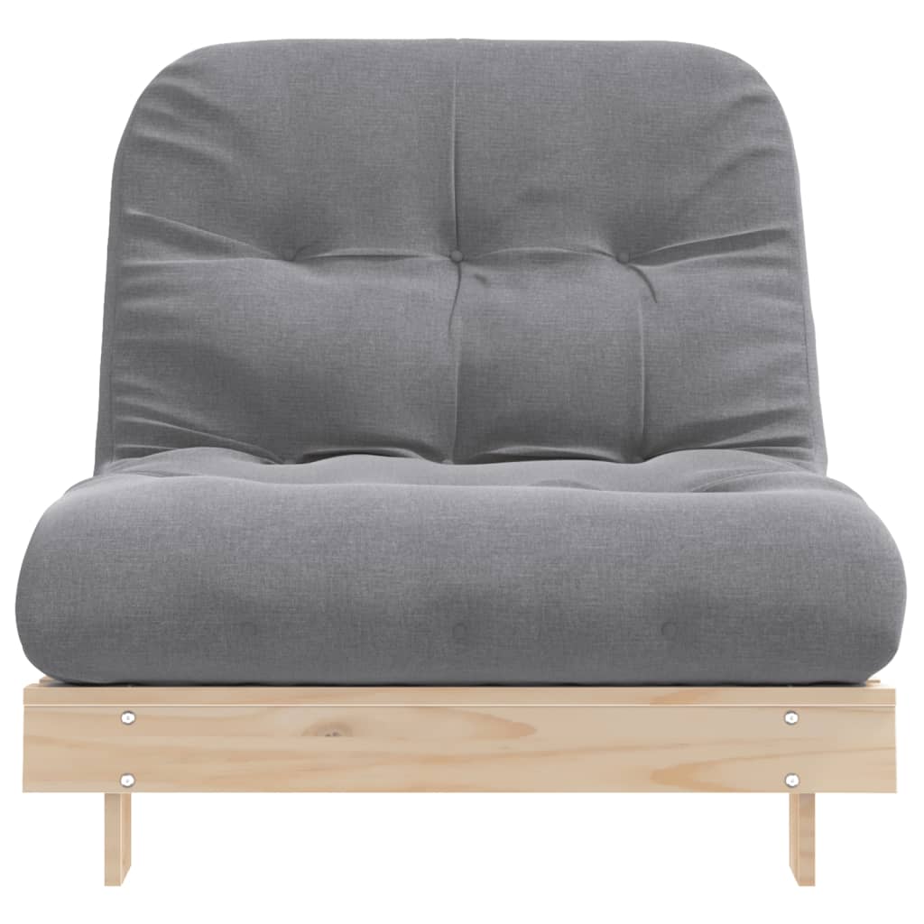 Futon Sofa Bed with Mattress 80x206x11 cm Solid Wood Pine