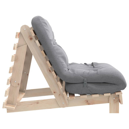 Futon Sofa Bed with Mattress 80x206x11 cm Solid Wood Pine