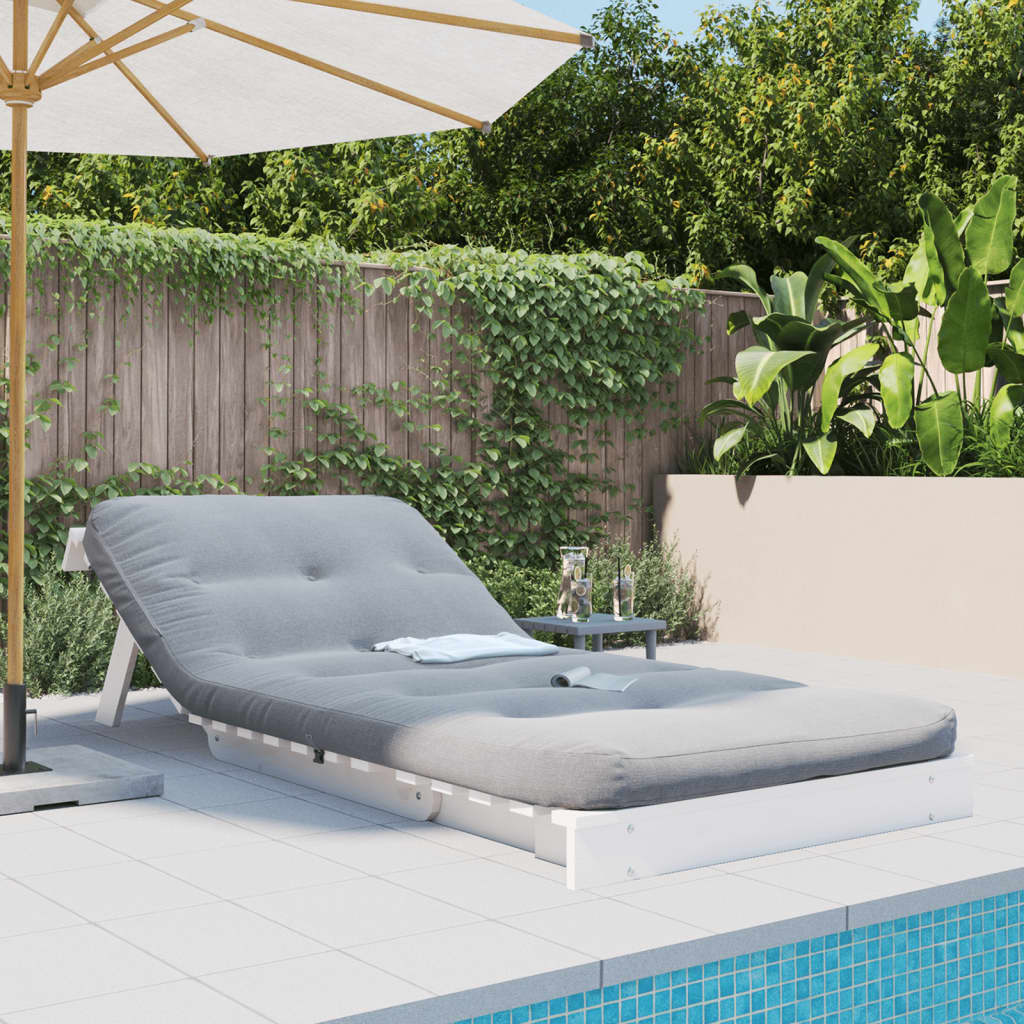 Futon Sofa Bed with Mattress White 80x206x11 cm Solid Wood Pine