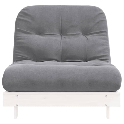 Futon Sofa Bed with Mattress White 80x206x11 cm Solid Wood Pine