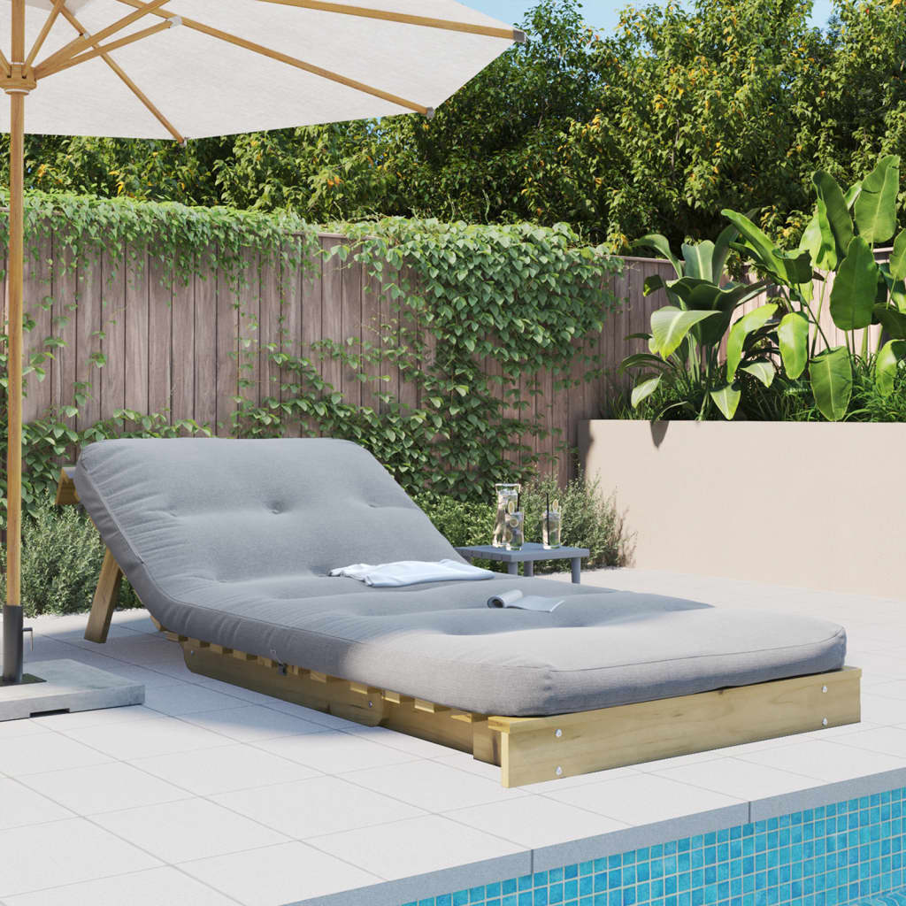 Futon Sofa Bed with Mattress 80x206x11 cm Impregnated Wood Pine