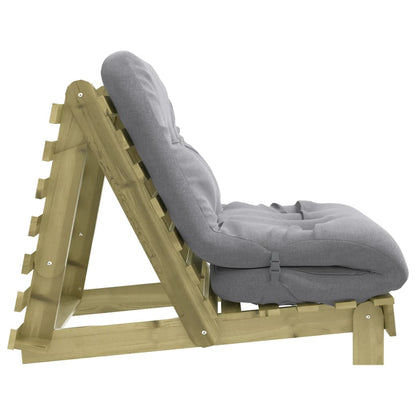 Futon Sofa Bed with Mattress 80x206x11 cm Impregnated Wood Pine