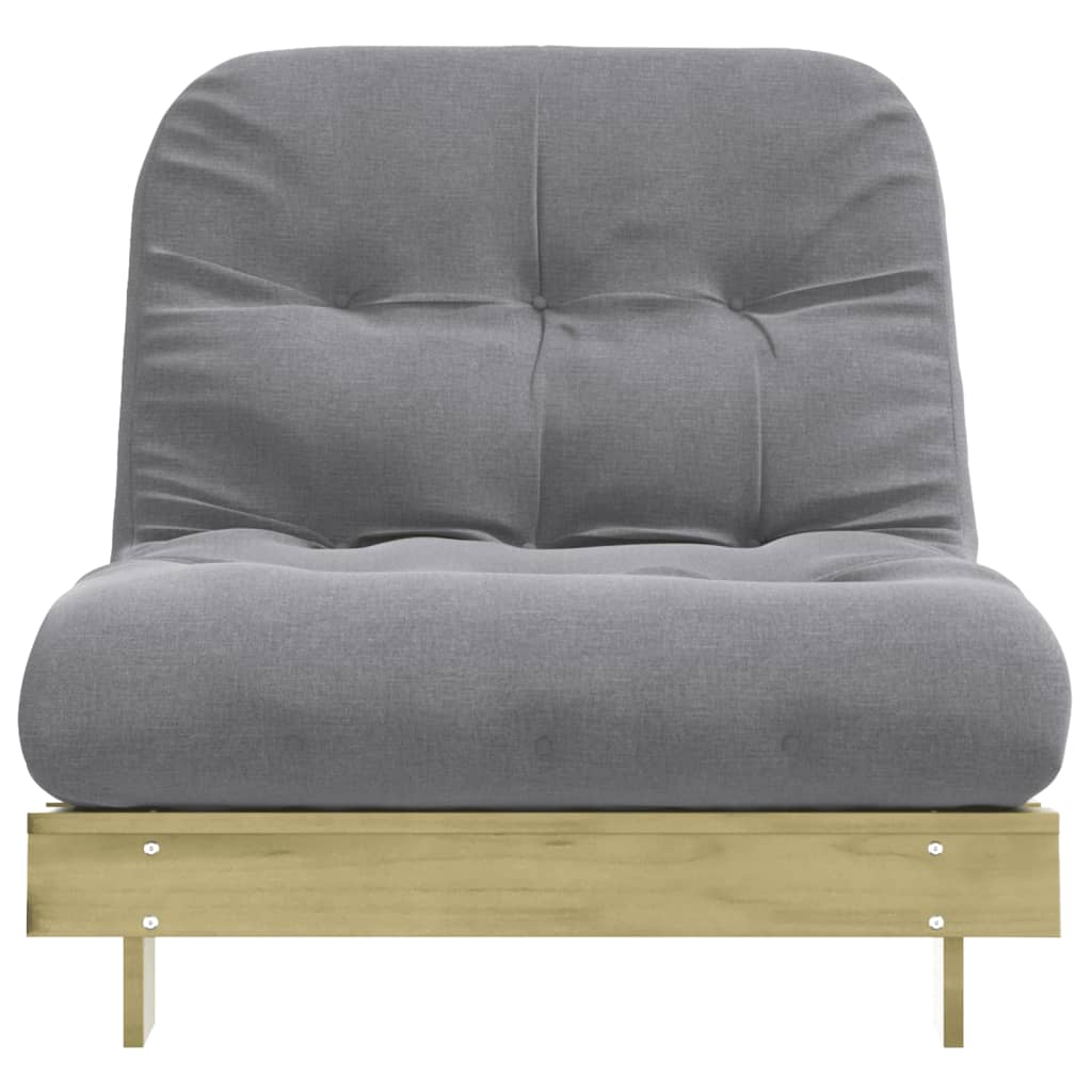 Futon Sofa Bed with Mattress 90x206x11 cm Impregnated Wood Pine