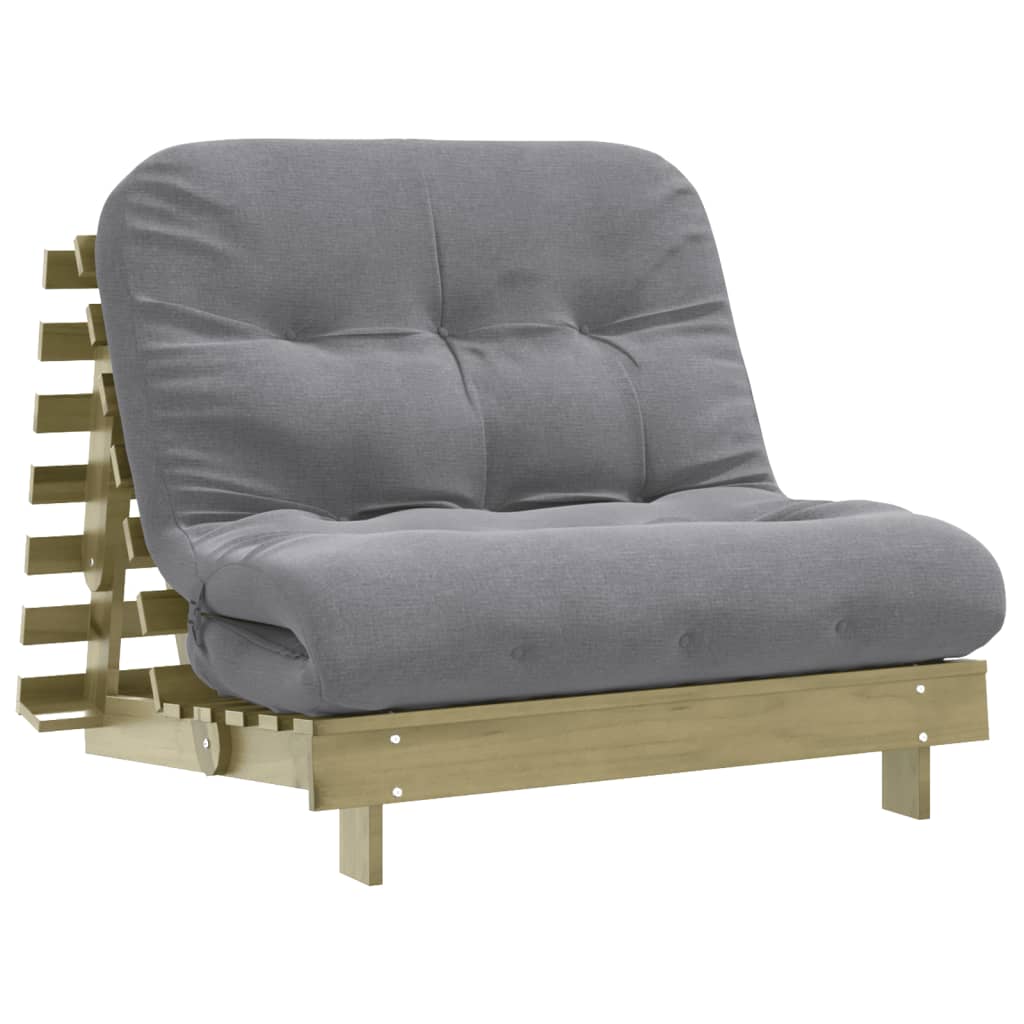 Futon Sofa Bed with Mattress 100x206x11 cm Impregnated Wood Pine