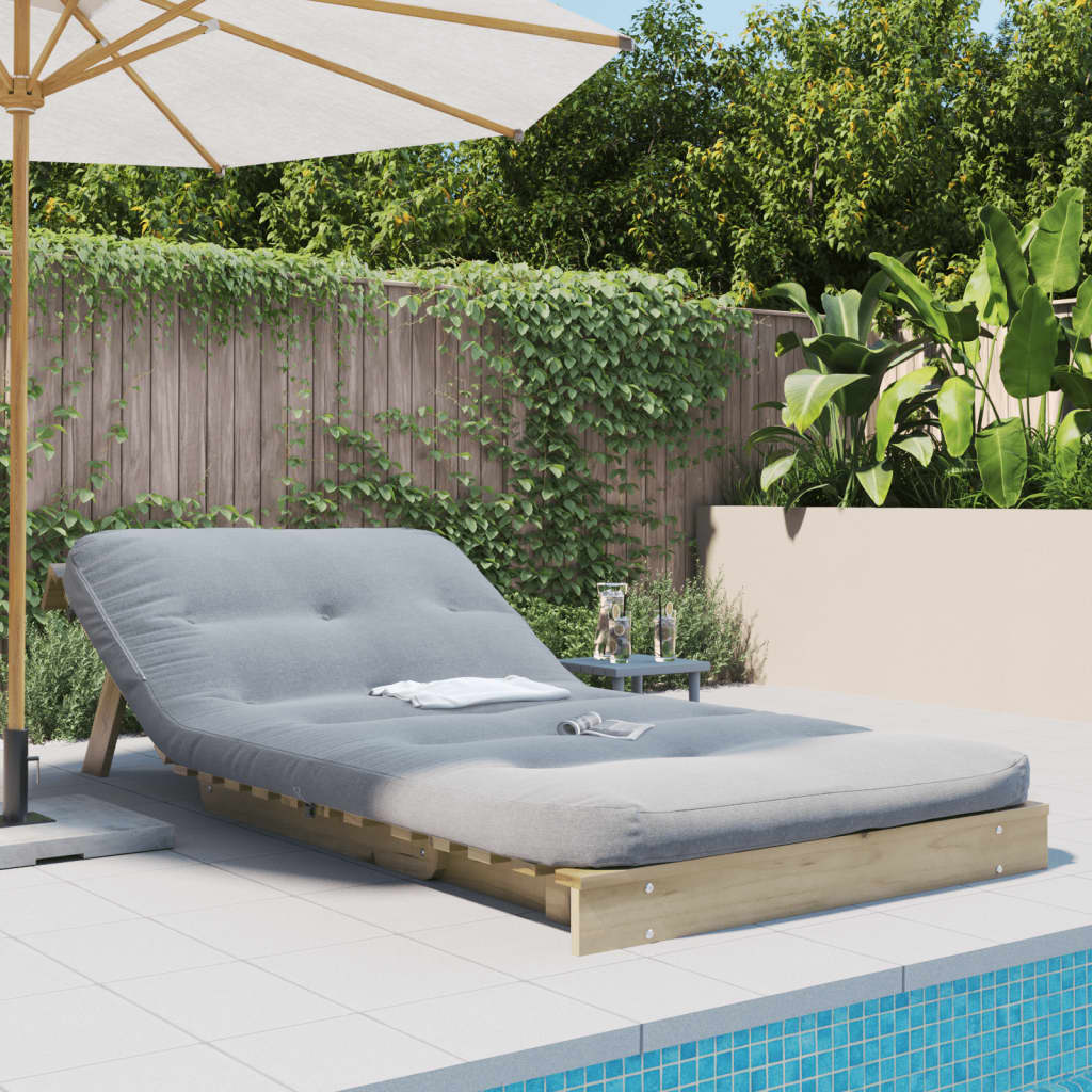 Futon Sofa Bed with Mattress 100x206x11 cm Impregnated Wood Pine