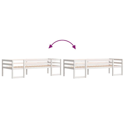 Kids' Bed Frame without Mattress White 90x200 cm Solid Wood Pine