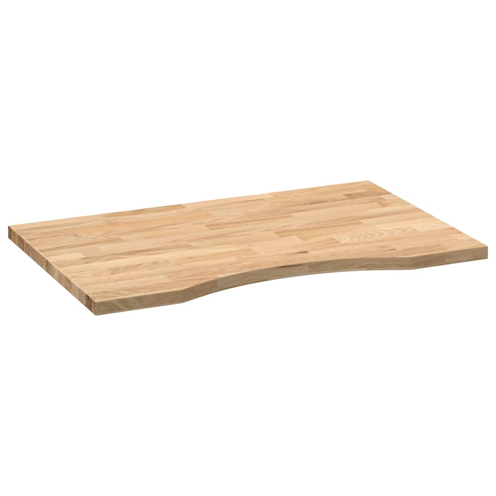 Desk Top Untreated 80x60x2.5 cm Solid Wood Oak Rectangular