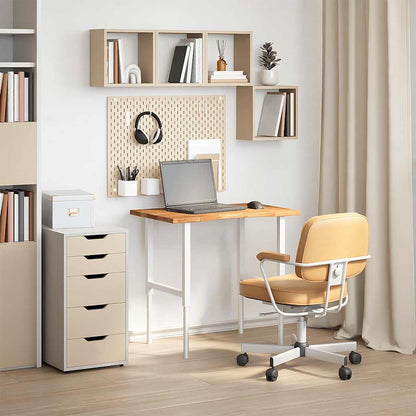Desk Top Light Brown 80x50x2.5 cm Solid Wood Oak Rectangular