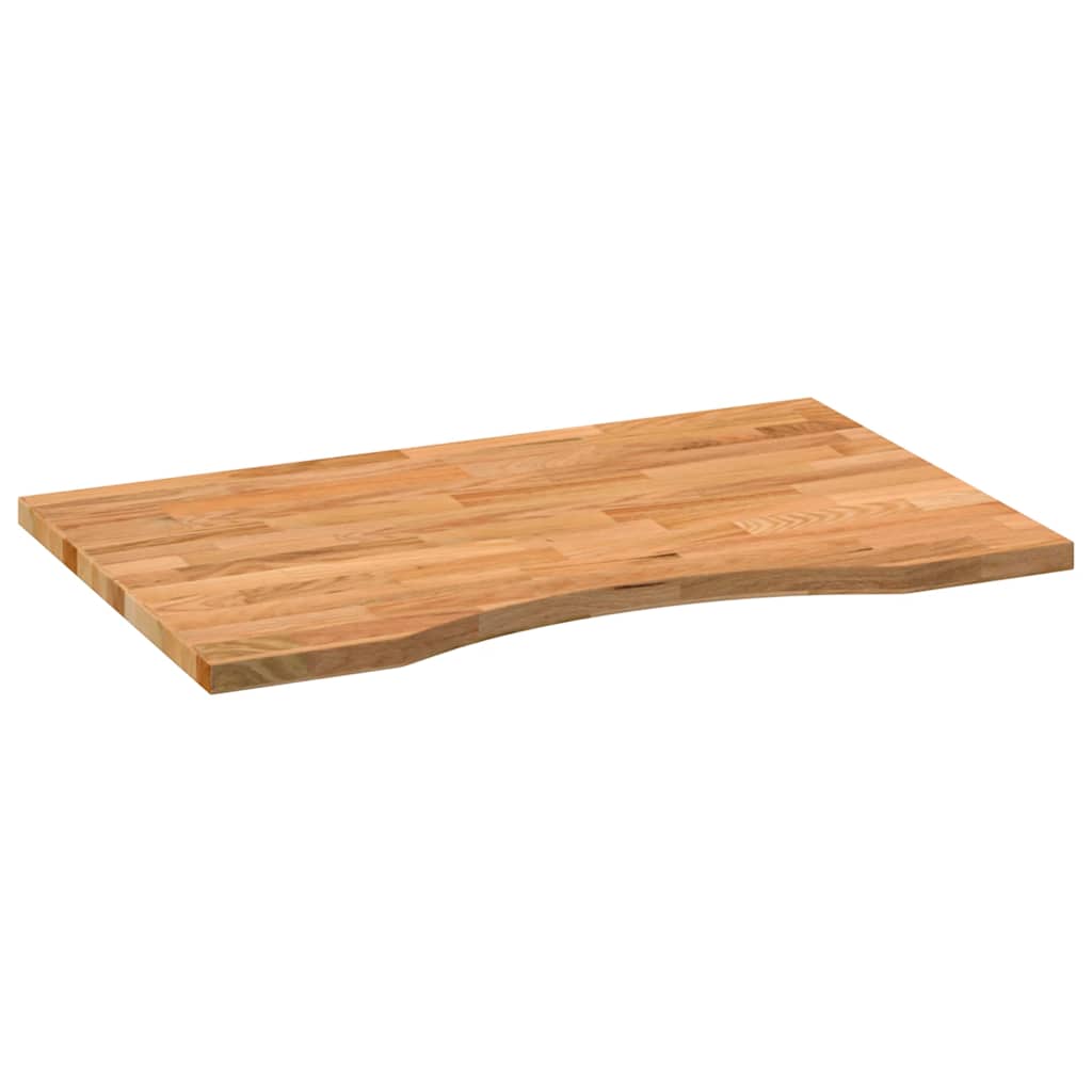 Desk Top Light Brown 80x60x2.5 cm Solid Wood Oak Rectangular