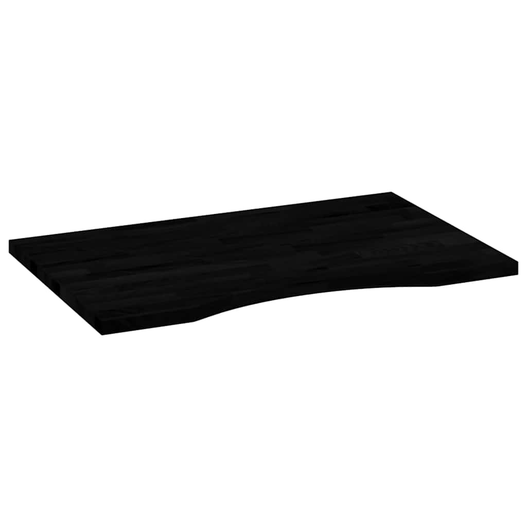 Desk Top Dark Brown 80x60x2.5 cm Solid Wood Oak Rectangular