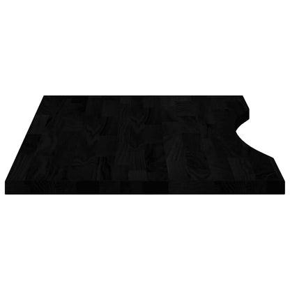 Desk Top Dark Brown 80x60x2.5 cm Solid Wood Oak Rectangular