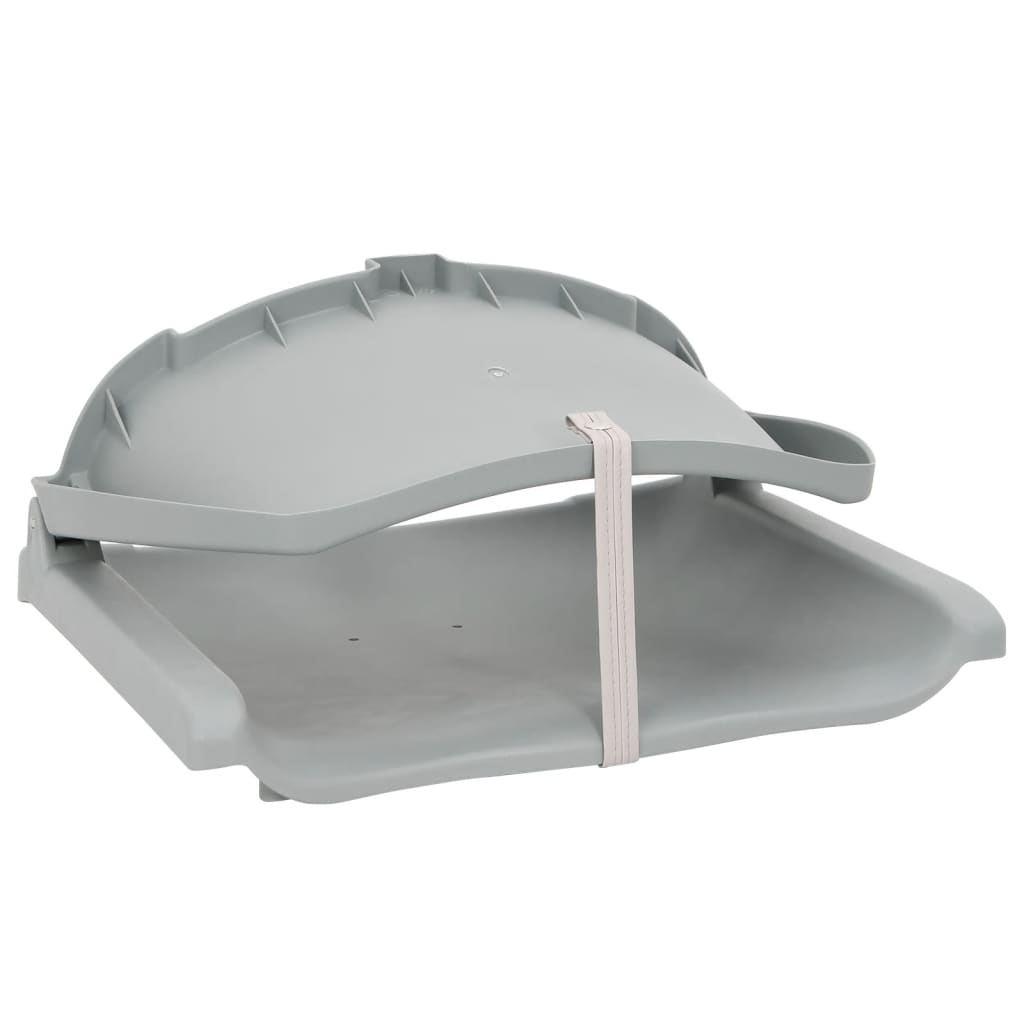 2 Piece Foldable Boat Seat Set No Pillow Grey 48x51x41 cm
