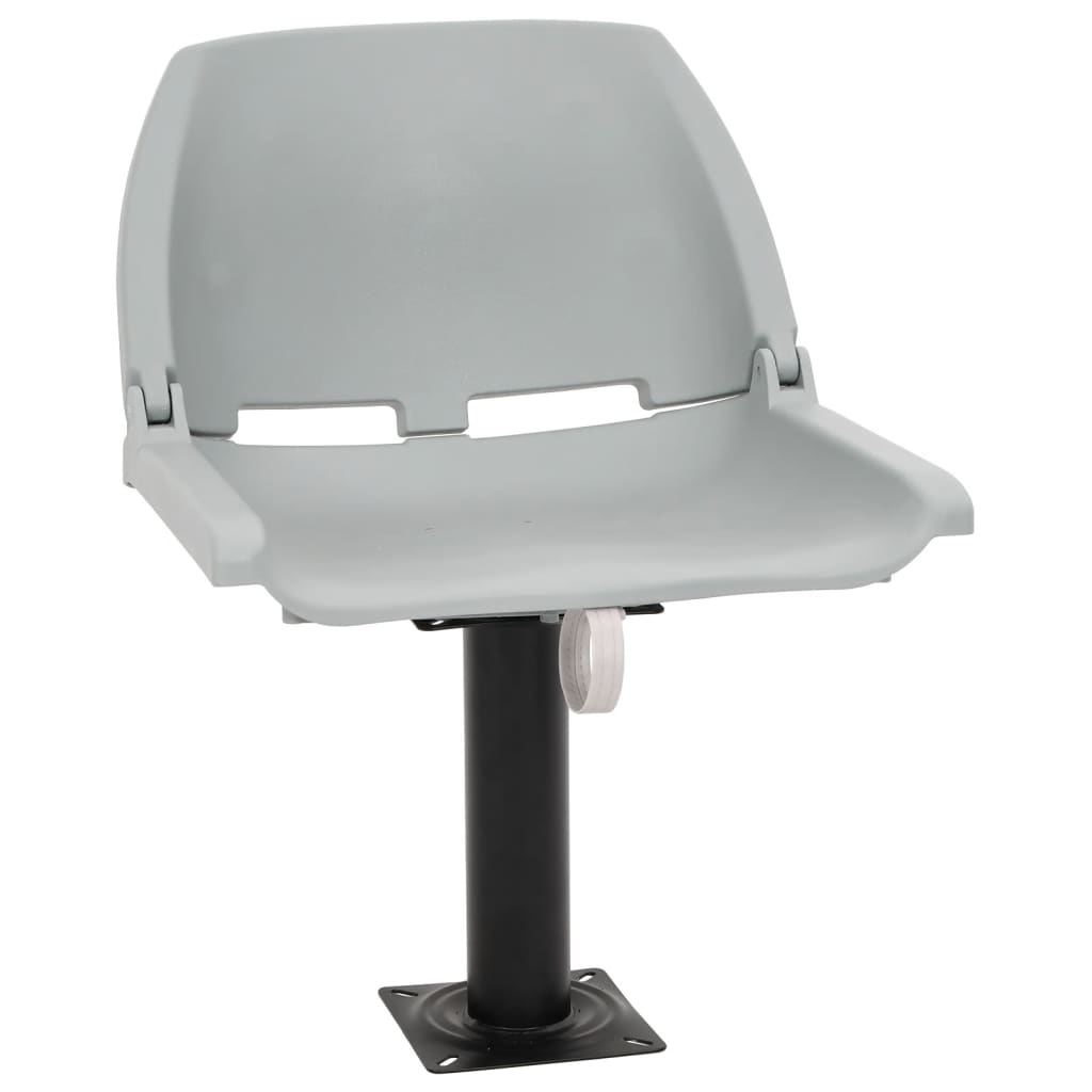 4 Piece Foldable Boat Seat Set No Pillow Grey 48x51x41 cm
