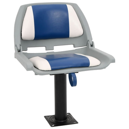 4 Piece Foldable Boat Seat Set Blue and White 48x51x41 cm