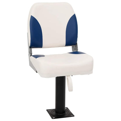 2 Piece Foldable Boat Seat Set Blue and White 41x36x48 cm