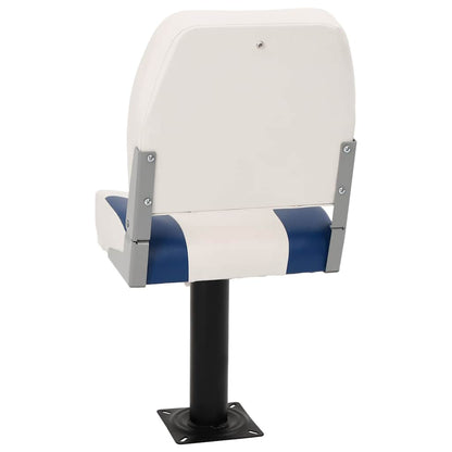 2 Piece Foldable Boat Seat Set Blue and White 41x36x48 cm