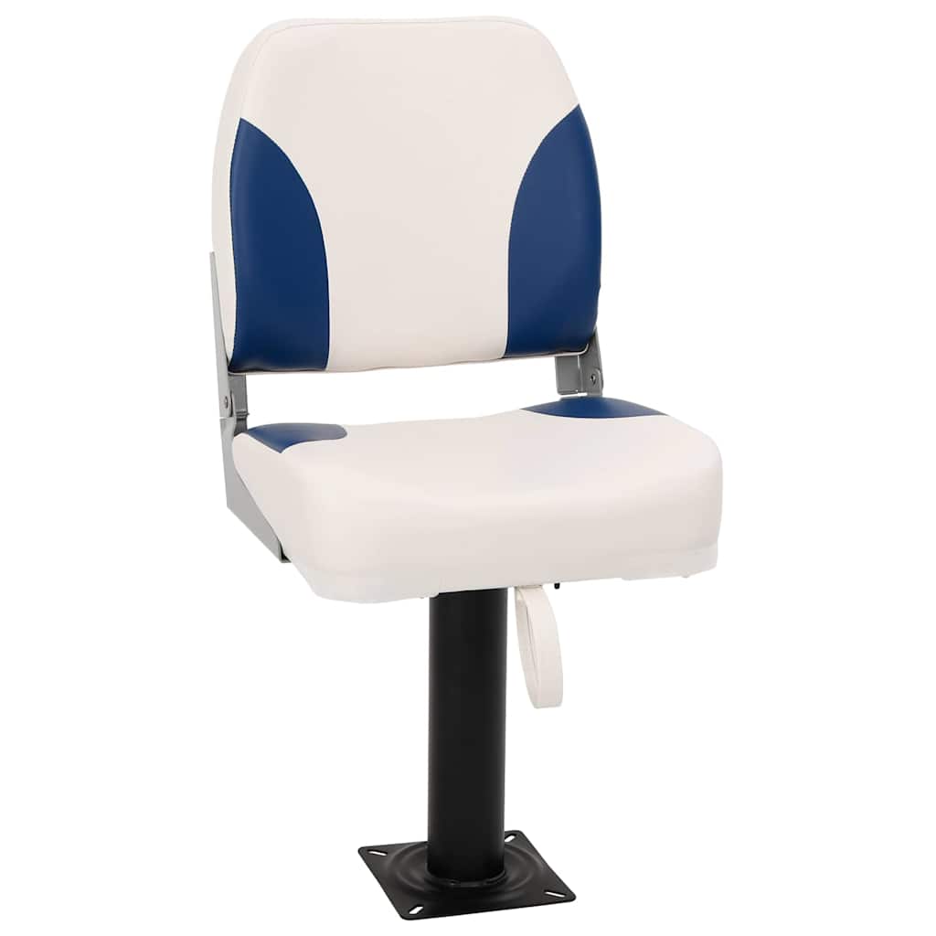 4 Piece Foldable Boat Seat Set Blue and White 41x36x48 cm