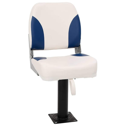 4 Piece Foldable Boat Seat Set Blue and White 41x36x48 cm