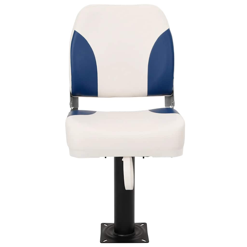 4 Piece Foldable Boat Seat Set Blue and White 41x36x48 cm