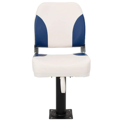4 Piece Foldable Boat Seat Set Blue and White 41x36x48 cm