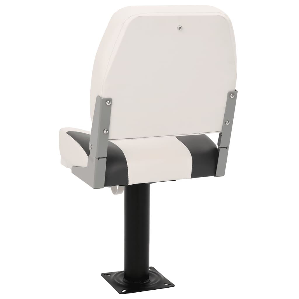 2 Piece Foldable Boat Seat Set Low Backrest with Fixing Strap