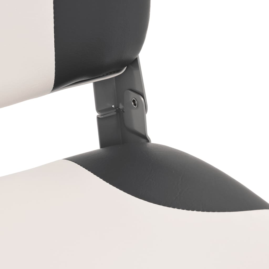 2 Piece Foldable Boat Seat Set Low Backrest with Fixing Strap