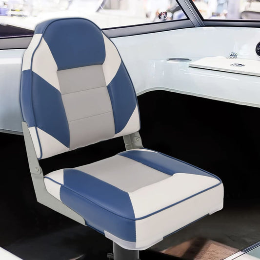2 Piece Foldable Boat Seat Set High Backrest