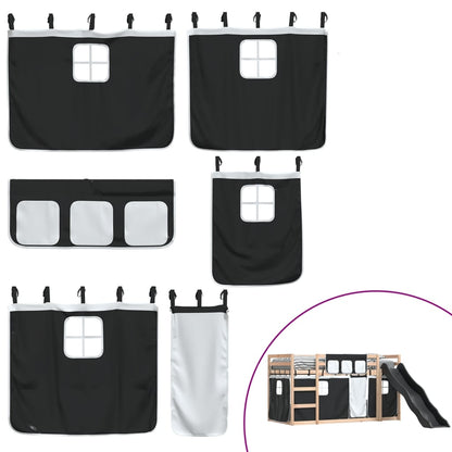 Bunk Bed without Mattress with Slide White and Black 80x200 cm