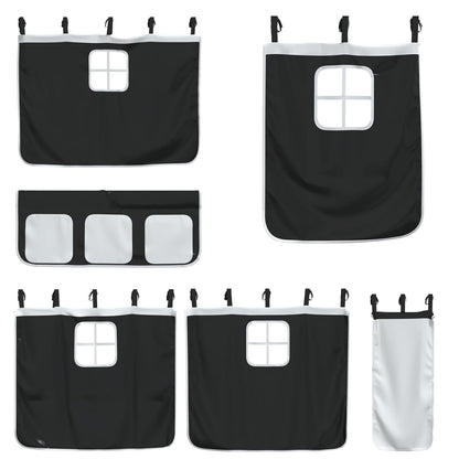 Bunk Bed without Mattress with Slide White and Black 80x200 cm