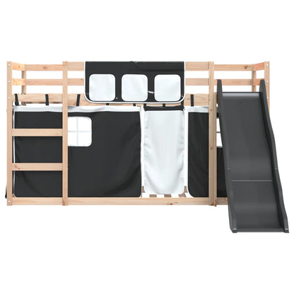 Bunk Bed without Mattress with Slide White and Black 80x200 cm