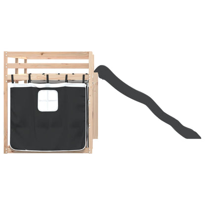 Bunk Bed without Mattress with Slide White and Black 80x200 cm