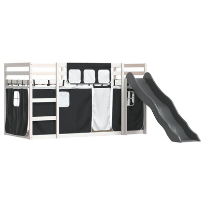 Bunk Bed without Mattress with Slide White and Black 80x200 cm