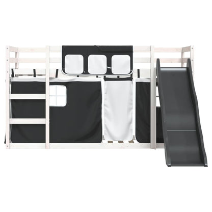 Bunk Bed without Mattress with Slide White and Black 80x200 cm