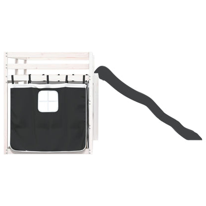 Bunk Bed without Mattress with Slide White and Black 80x200 cm