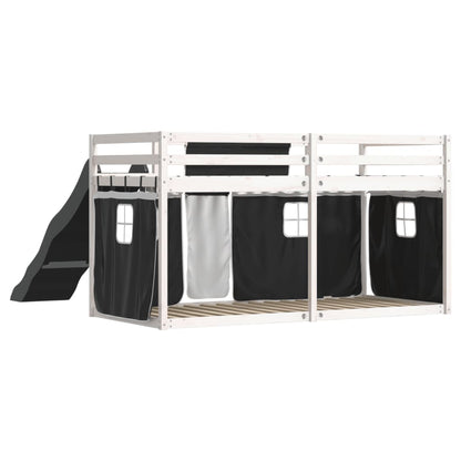 Bunk Bed without Mattress with Slide White and Black 80x200 cm