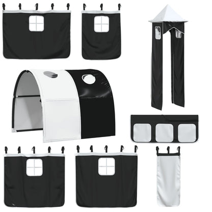 Bunk Bed without Mattress with Slide White and Black 80x200 cm