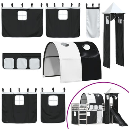 Bunk Bed without Mattress with Slide White and Black 80x200 cm